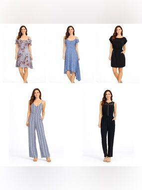 5pc Dresses and Jumpsuits Size M Bundle Set Reseller Lot Non Mystery Box